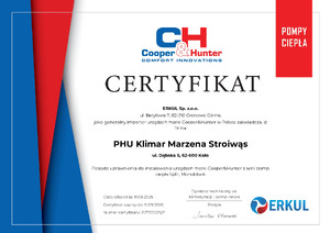 Certyfikat Pompy ciepła