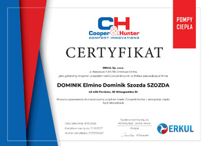 Certyfikat Pompy ciepła