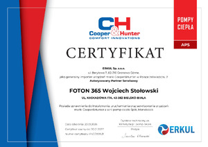 Certyfikat Pompy ciepła - APS