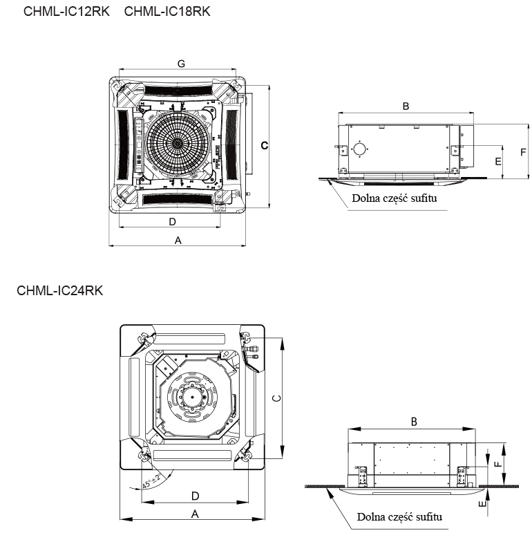 Wymiary - Kasetonowe