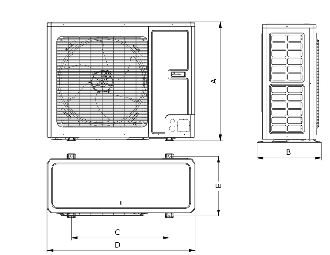 Wymiary - Split R32 All-in-One