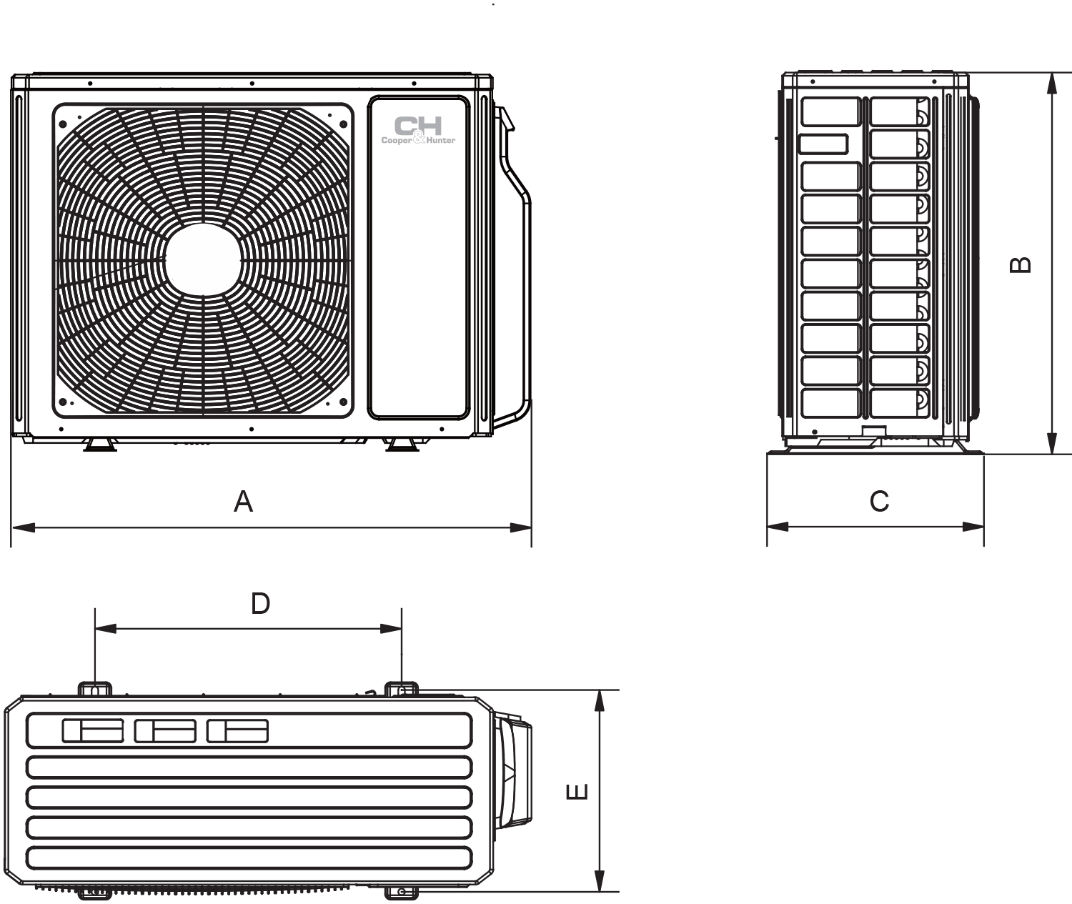 Wymiary - Agregaty Multi Split