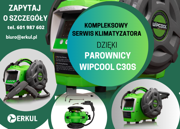 Kompleksowy serwis klimatyzatora dzięki parownicy Wipcool C30S