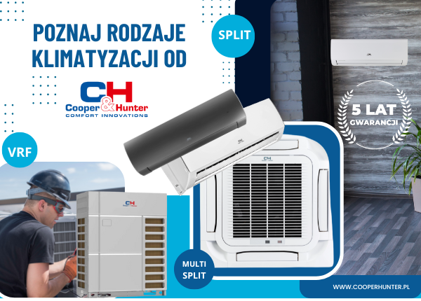 Rodzaje klimatyzatorów od Cooper&Hunter