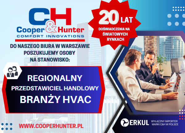 REGIONALNY PRZEDSTAWICIEL HANDLOWY BRANŻY HVAC - DOŁĄCZ DO NASZEGO ZESPOŁU