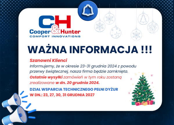 PRZERWA ŚWIĄTECZNA !