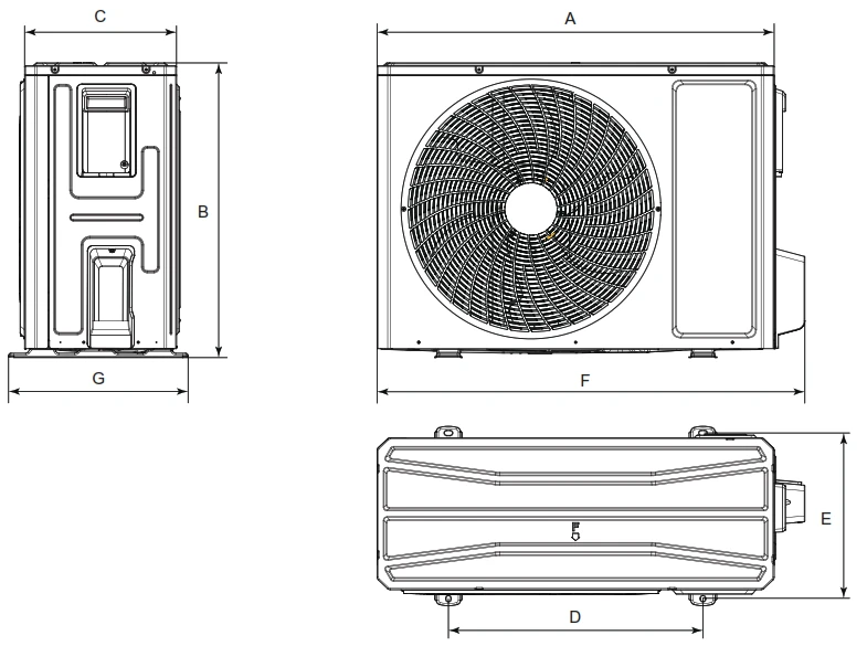 Wymiary Jednostka zewnętrzna