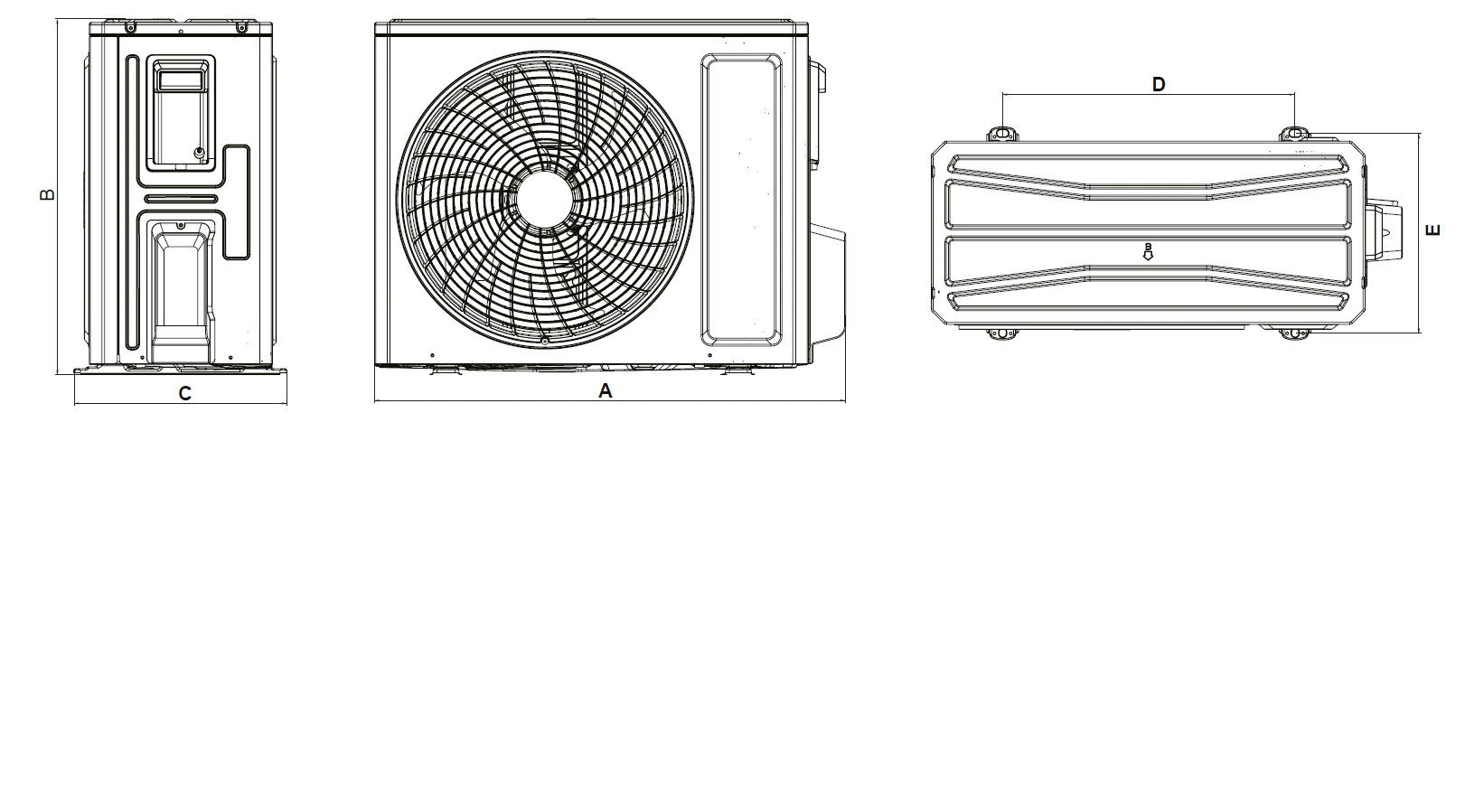 Wymiary Jednostka zewnętrzna