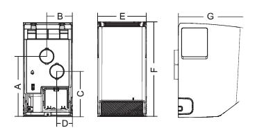 Wymiary - Fresh Air Kit CH-HRV030S-BL/WP