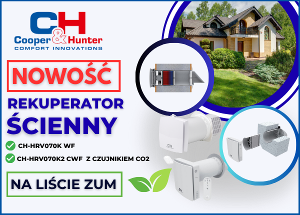 NOWOŚĆ - REKUPERATOR ŚCIENNY NA LIŚCIE ZUM!