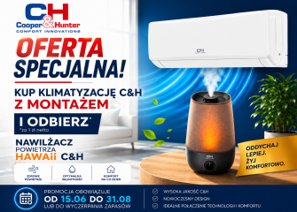 WYSTARTOWAŁA SUPER PROMOCJA ! KUP KLIMATYZACJĘ C&H Z MONTAŻEM I ODBIERZ NAWILŻACZ POWIETRZA HAWAII