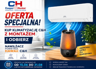 WYSTARTOWAŁA SUPER PROMOCJA ! KUP KLIMATYZACJĘ C&H Z MONTAŻEM I ODBIERZ NAWILŻACZ POWIETRZA HAWAII