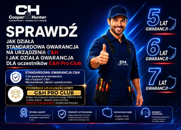 JAK DZIAŁA GWARANCJA NA URZĄDZENIA C&H Z PROGRAMEM LOJALNOŚCIOWYM C&H PRO CLUB?