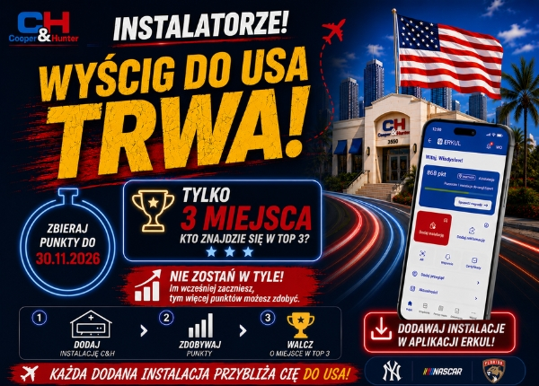 INSTALATORZE! WYŚCIG DO USA JUŻ TRWA – WALCZ O MIEJSCE W TOP 3!