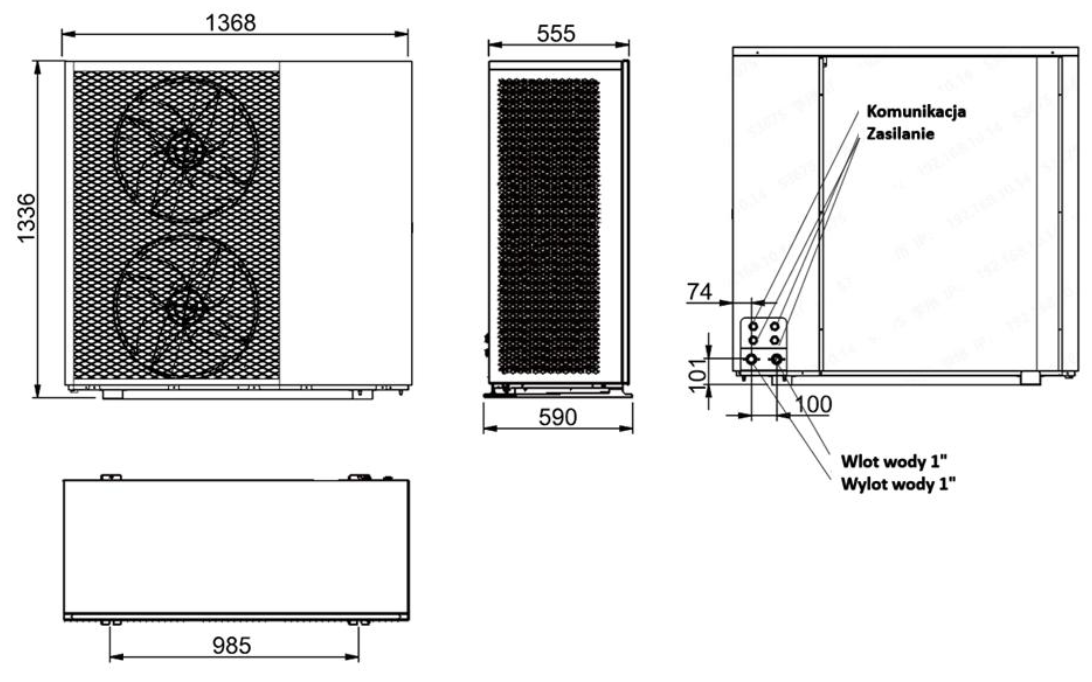 Wymiary - Monoblock ECOPOWER PRO R290 - Nowość